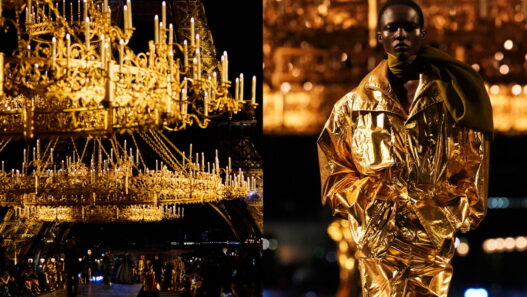 Saint Laurent celebra 10 años de Vaccarello con desfile dorado en París